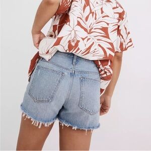 Madewell Relaxed Denim Destroyed Hem Shorts